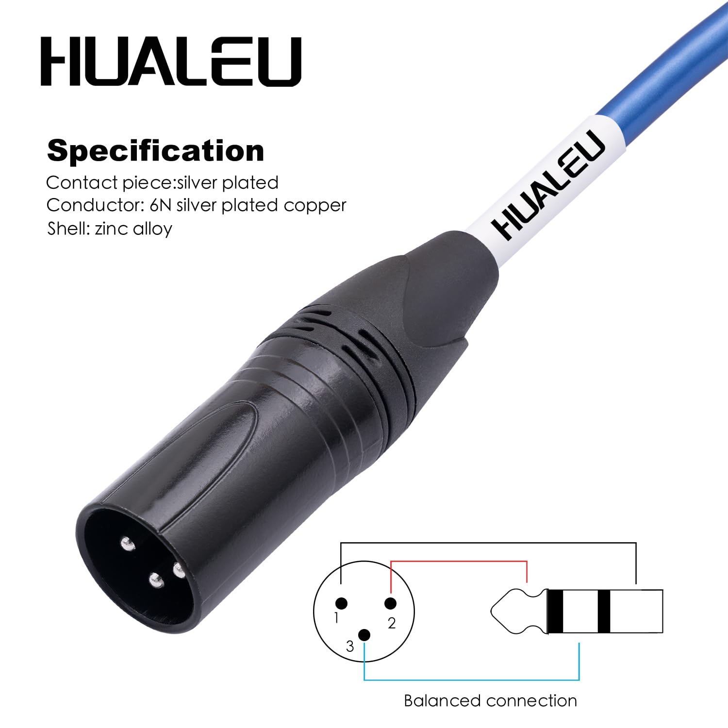 Audiokabel, rechtwinklig, 6,35 mm TS auf XLR 3-poliger Stecker, 6,35 mm TS Mono rechtwinklig auf XLR-Stecker, 3-polig, 6 N OFC + versilbertes HI-End-Audiokabel für Mikrofon-Mixer, 30 cm, 2