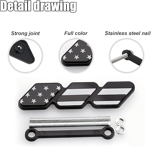 Miniatura 3 de Emblema de rejilla tricolor, duradero, ajuste universal, accesorios de automóvil compatibles con Tacoma 4Runner Tundra Sequoia Rav4 Highlander