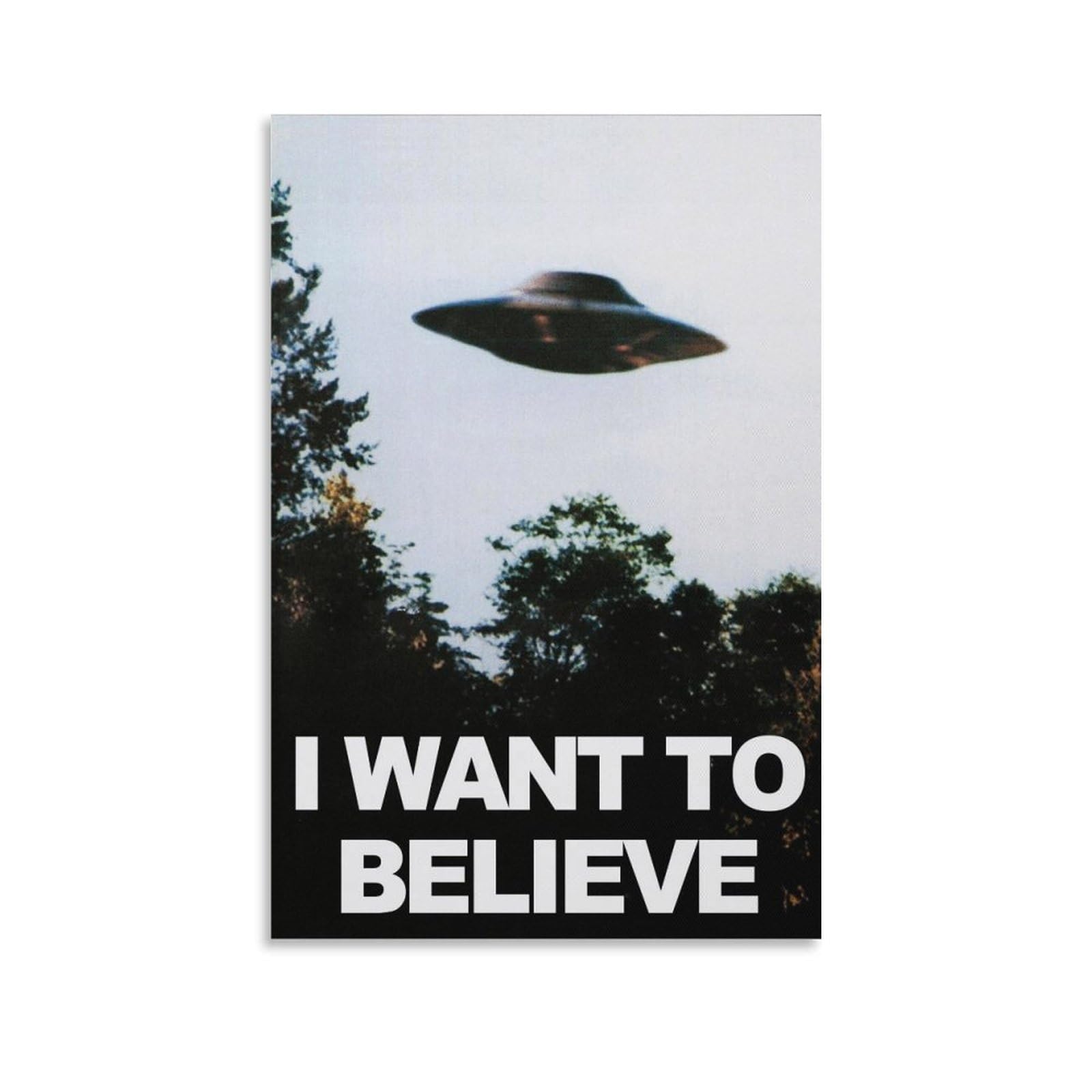 Fupmtklt Unframe-Style I Want To Believe Vintage Poster Canvas Poster Bedroom Decor Landscape Office Room Decor Gift 24X36inch(60X90cm)