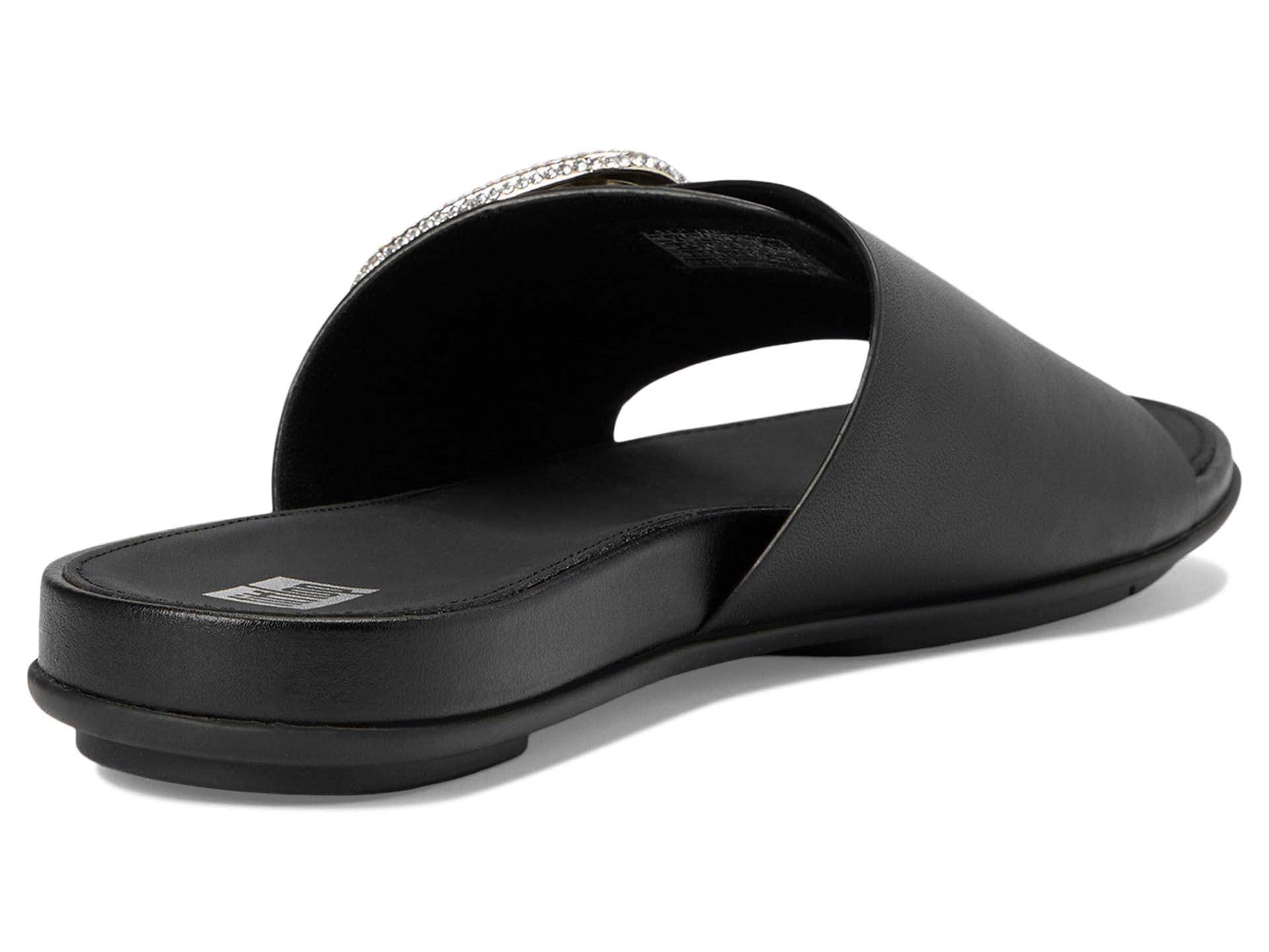 Fitflop Damen Gracie Crystal Maxi-buckle Metallic-leather SlidesSandale
