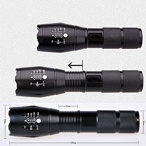 Bestsun 350 Yard Red Light Predator Light Zoomable Long Range Night Hunting Coyote Varmint Light Tactical Hunting Led Flashlight With Pressure Switch, Picatinny & Scope Mounts, Rechargeable Batteries #TOP4