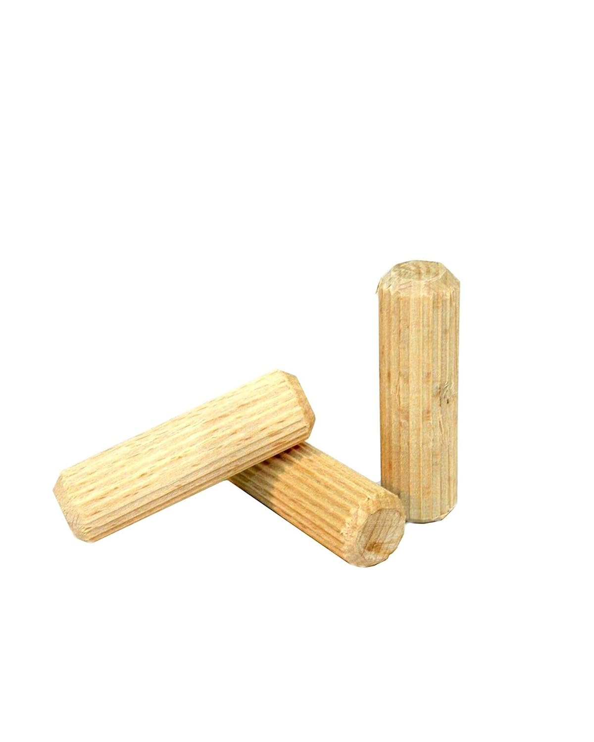 1/2" x 2" Wooden Dowel Pins - Fluted Wood Dowel Pins - Fluted Wooden Dowel Pins Fluted Dowel Pins - Wood Dowel Pins for Furniture - Straight Fluted Wooden Dowel Pins