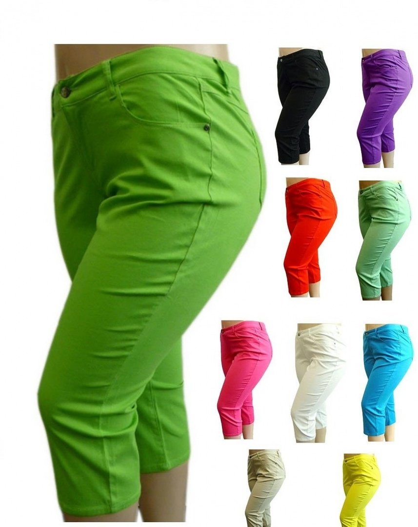 1826 Jeans / Sweet Look Womens Plus Size Twill Cotton Stretch Capri Pants Solid Colors