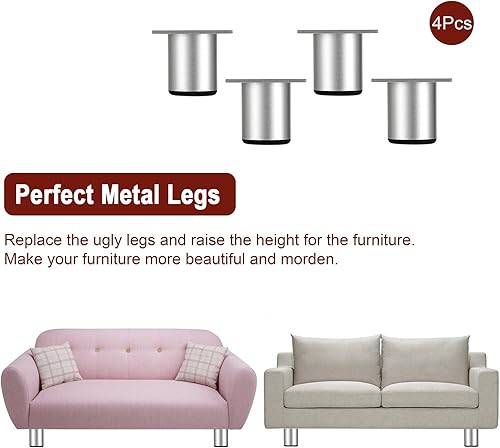 Miniatura 7 de 4 patas de gabinete de aleación de aluminio de 2 pulgadas, patas de repuesto ajustables para muebles, patas de pie, sofá, cama, escritorio, mesa,