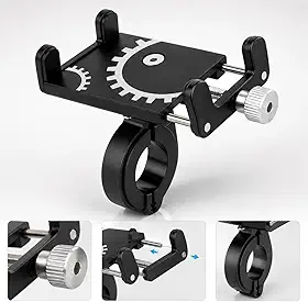 Suporte de Celular para Bike e Moto em Alumínio 360° Giratório – Porta Smartphone Universal para Guidão, GPS, iPhone e Android com Fixação Segura