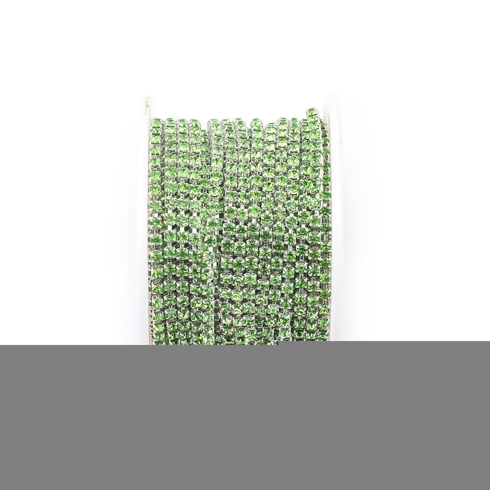 1Yard 10Yards/Roll SS6-SS18 Cristal Strass Chaîne Coudre-Coller Strass Garniture Coupe Chaîne Pour Vêtements DIY Chaîne Accessoires-argent Base Améthyste, SS8-2.5mm, 1 Yard - Paquet