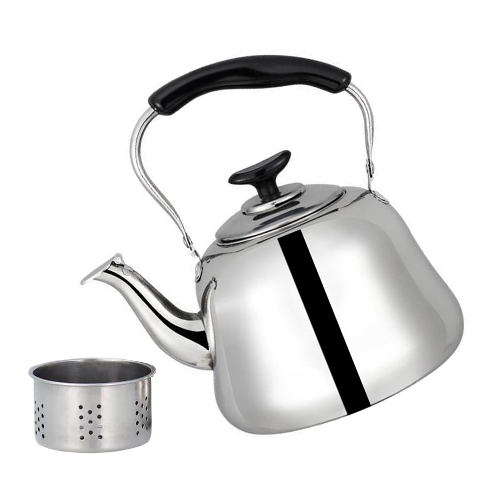 Nucelit Multiple Stove Compatible Whistling Kettle Feature Loud Boil Alarm Practical 201 Nonrust Steel 3 Liter Size Boil Kettle