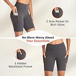 Short de gymnastique pour les femmes Short de vélo haute taille avec poches Yoga Workout Short pour courir vélo Sport