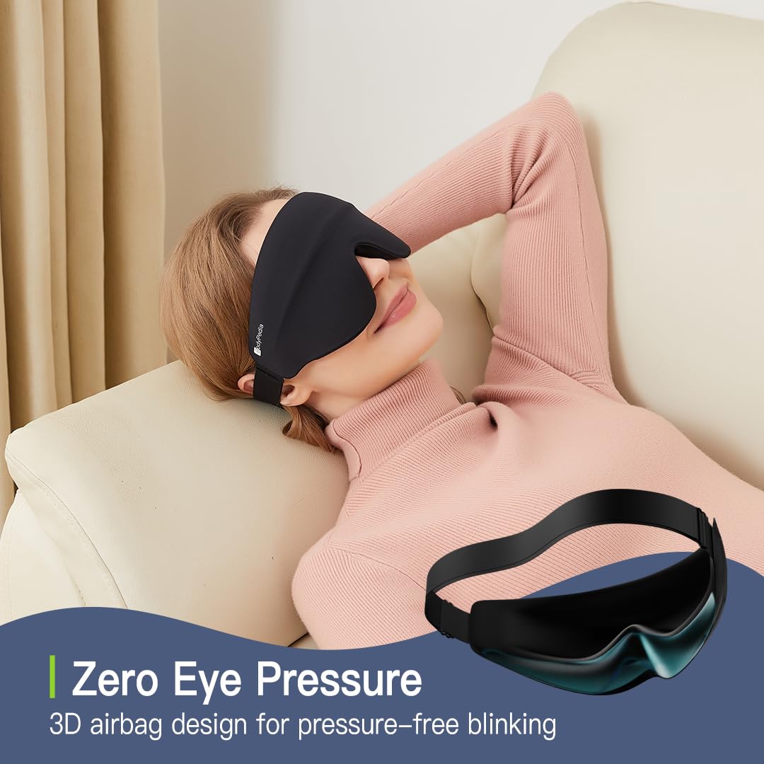 BodyPedia Air 3D Sleep - Antifaz para dormir de lado, máscara 3D para dormir de lado, máscara de ojos 3D para dormir con bloqueo de luz, relajante, cero presión, cubierta de ojos suave y transpirable,
