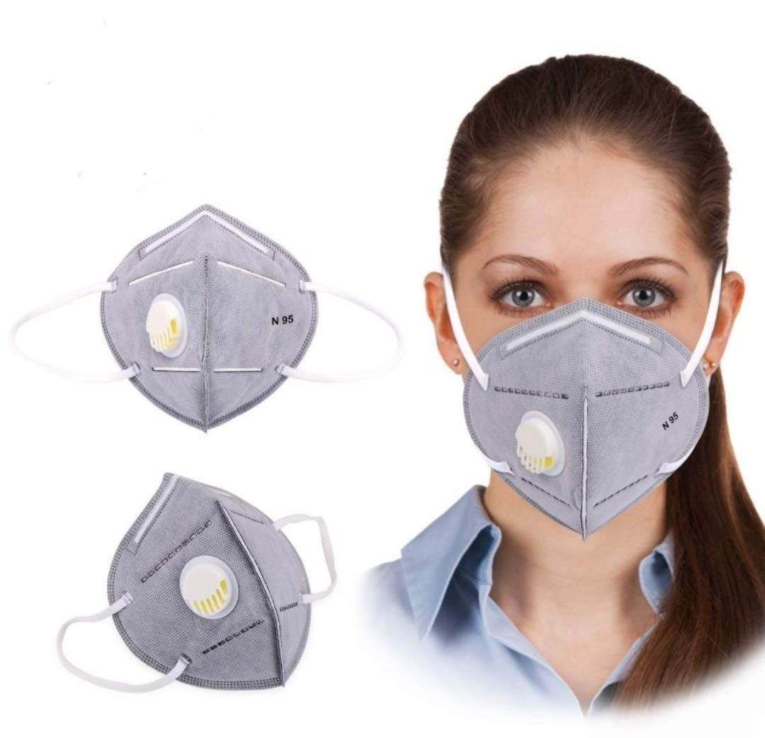 EEMWAY Anti Pollution 5PLY dust protection mask for Men & Women (KN95Type) with inbuilt Filter(Grey) Pack of-3