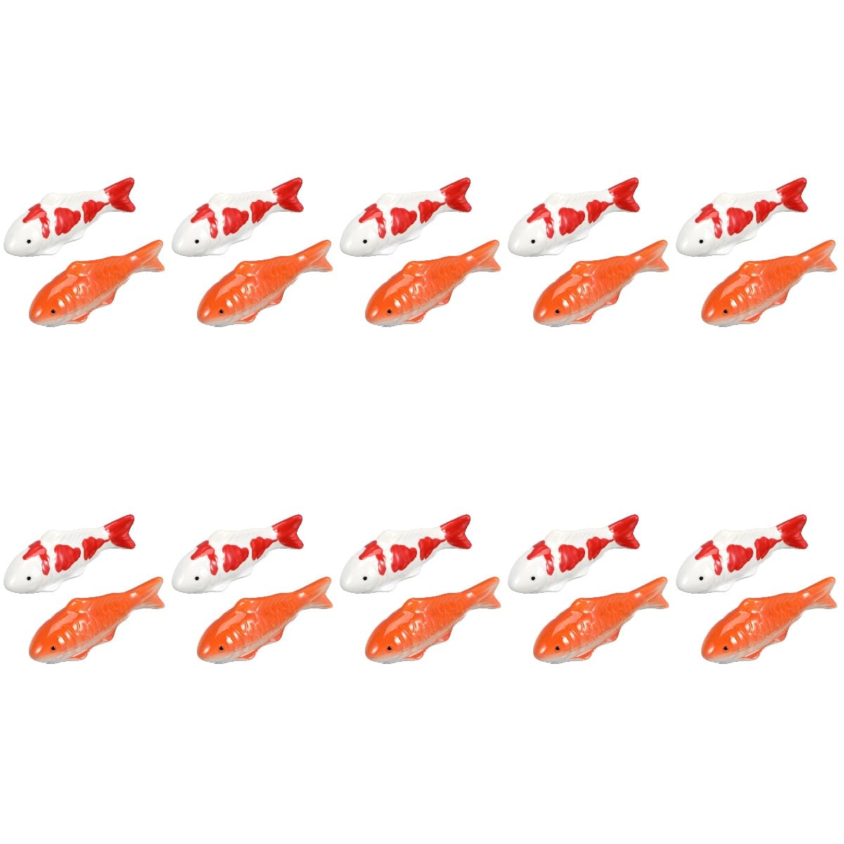 DOITOOL Koi-Fischfiguren Aus Keramik 20 Stück Handbemalte Schwimmende Japanische Koi-Statue Tischskulptur Zur Wohndekoration Zen-Garten-Ornament Für Liebhaber Aquarium-Dekoration