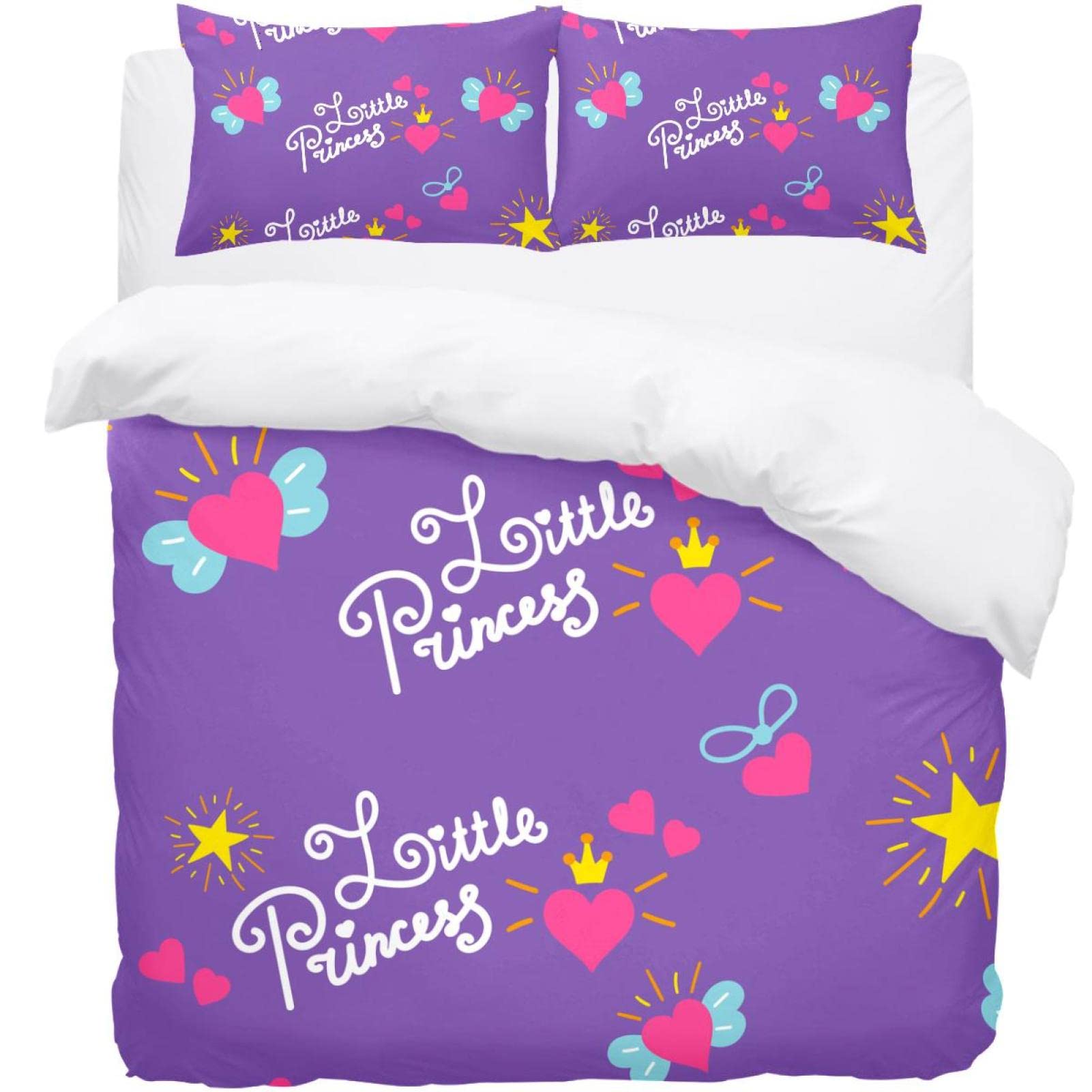 Parure de lit housse de couette et taies d'oreiller super douce Little Princess enfant