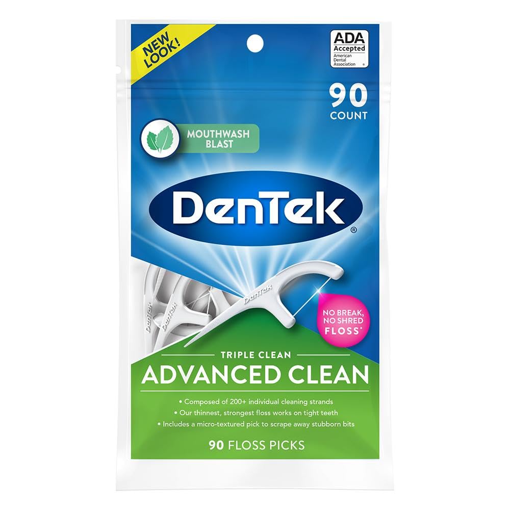 Dentek Dentek Triple Clean Floss Picks Fresh Mint, Fresh Mint 90 each-image-7