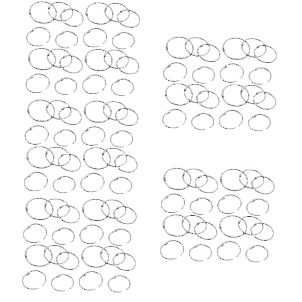 Lurrose 500 Pièces Anneau De Reliure Cartes De Correspondance avec Anneaux Petits Anneaux Anneau De Clip De Livre Anneau De Livre Anneaux De Papier Mini Classeur à 3 Anneaux Le Fer Silver