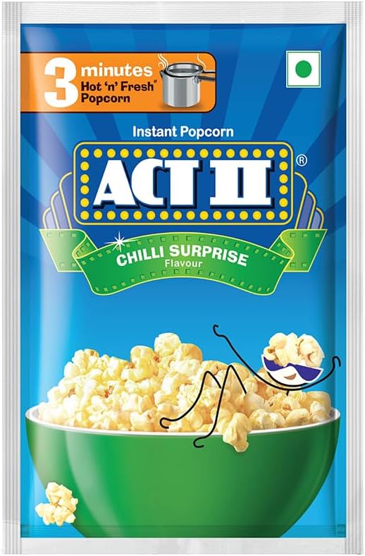 Instant Popcorn - Chilli Surprise, 30g + 5g Extra, 32g+5.5g extra= 37.5g (Weight May Vary)