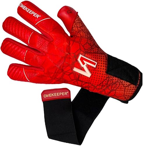 Miniatura 5 de ONEKEEPER C-TEC Wet and Dry Pro Red - Guantes de portero de nivel profesional para adultos y jóvenes, guantes de portero de fútbol GK, látex de