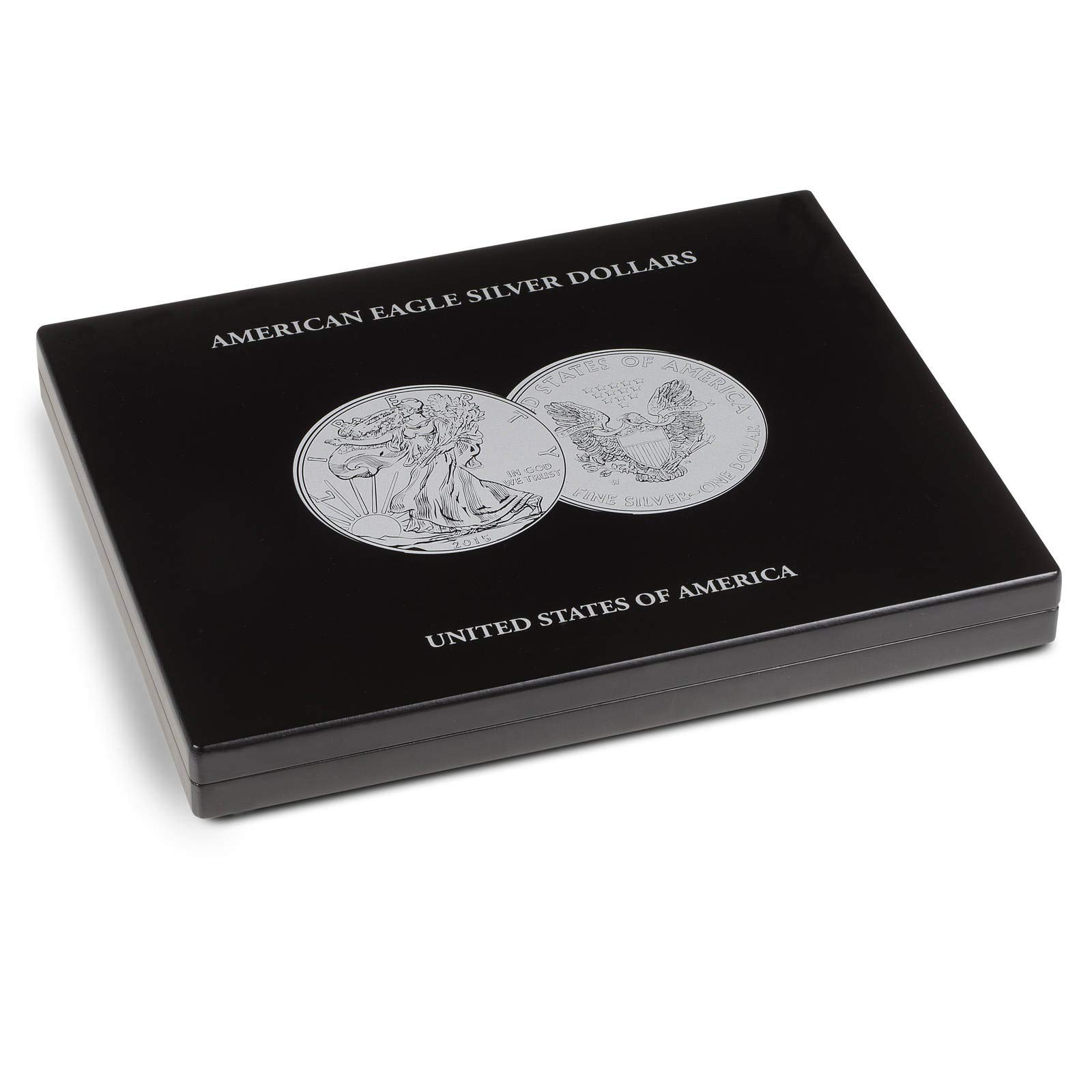 Leuchtturm 348033 Volterra coin cassette - 20 American Eagle silver coins in coin capsules - 1 oz. - black