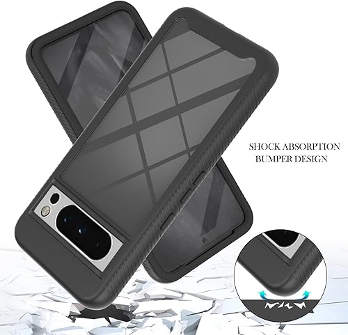 Miniatura 4 de Funda para teléfono celular Google Pixel 8 Pro 5G, protección completa negra con protector de pantalla integrado