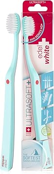 edel+white Ultra-Soft Swiss-Made Toothbrush for Adults Extra Soft for Sensitive Gums Super Soft Bristle Design