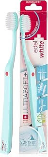 edel+white Ultra-Soft Swiss-Made Toothbrush for Adults – Extra Soft for Sensitive Gums – Super Soft Bristle Design