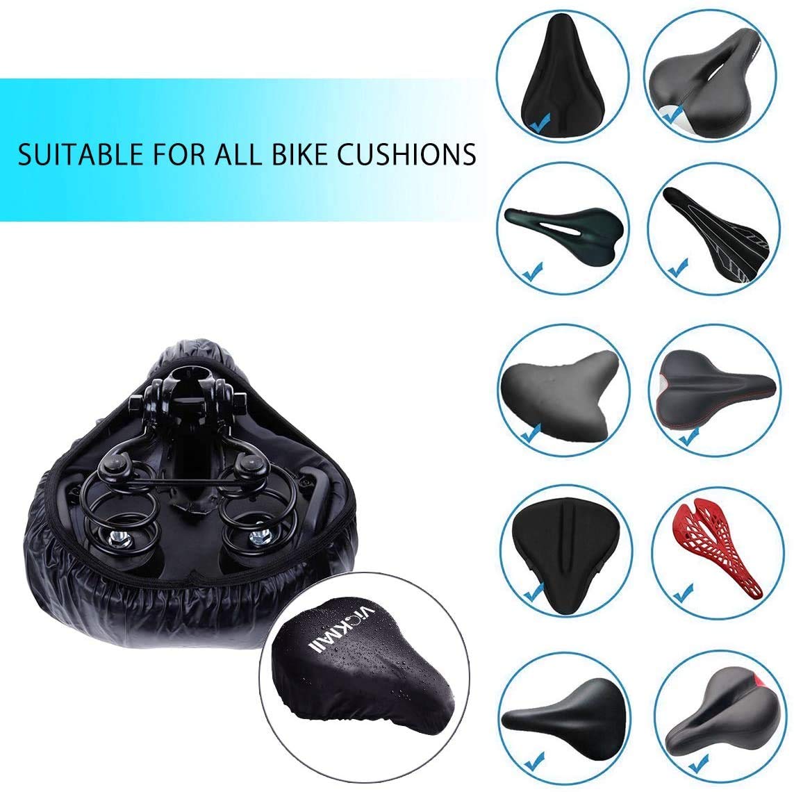 DATONG satte Lab de Couverture de vélo étanche, étui de Protection Selle de vélo, Compatible avec la Plupart des Selle de vélo (2pcs)