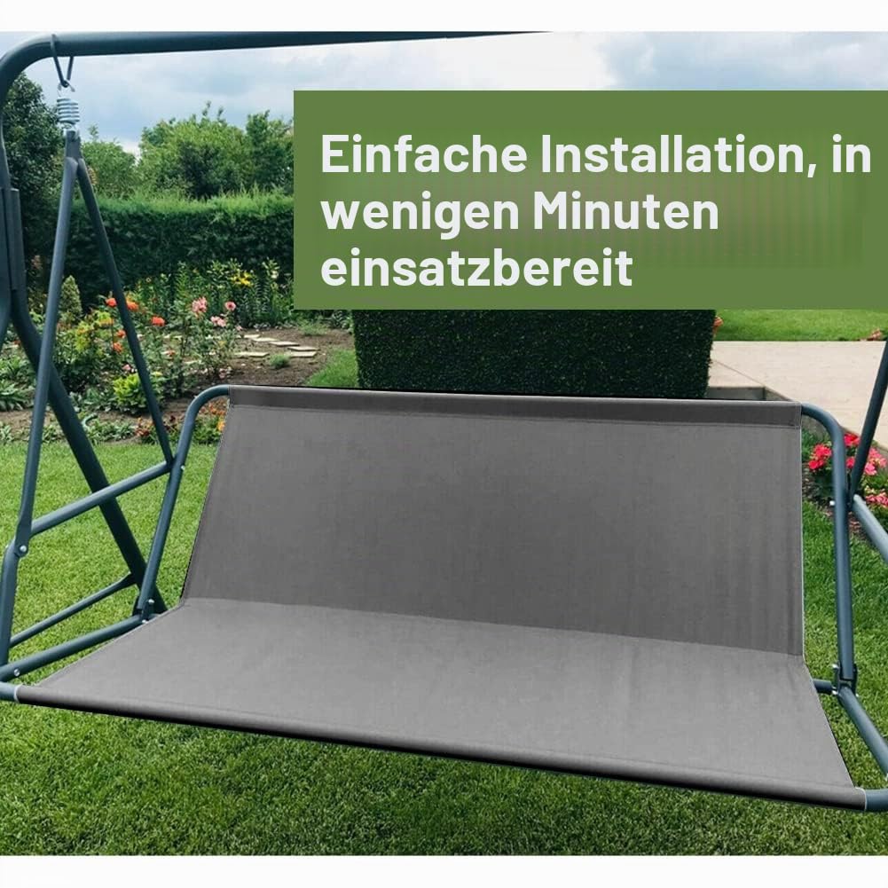 WingFly Gartensitzbezug für Schaukelstuhl, Schaukelstuhl, Sitzbezüge für Gartenschaukel, Abdeckung für Gartenstuhl, 2-/3-Sitzer (Grau, 158 x 52 x 52 cm)