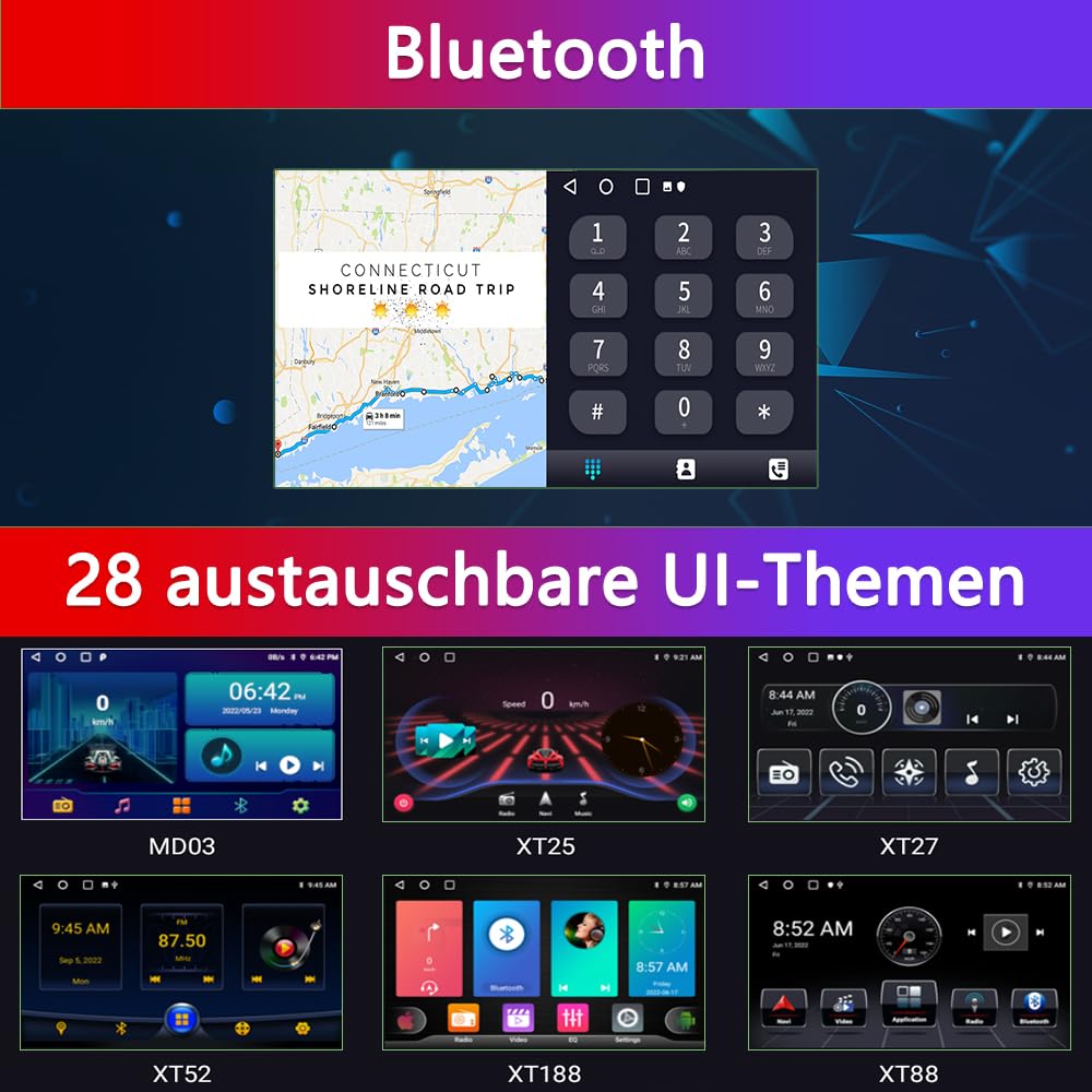 Junsun Android Autoradio für BMW 1er E81/E82/E87/E88 2004-2011 (manuell) 2GB+32GB with 9 Zoll Touchscreen CarPlay, Android Auto, Bluetooth Navigtion Lenkradsteuerung
