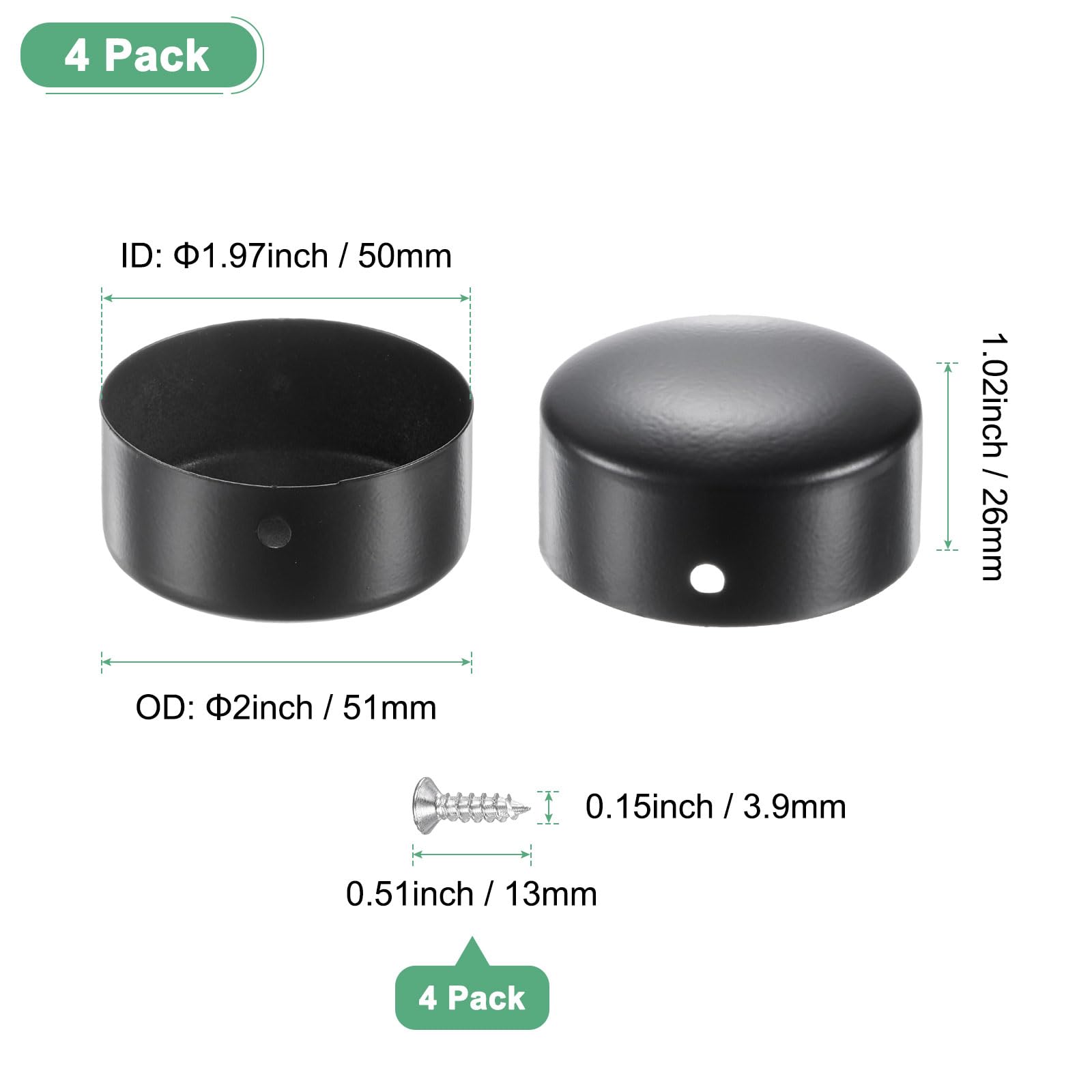 M METERXITY 4-Pack Handrail End Caps - Image 3
