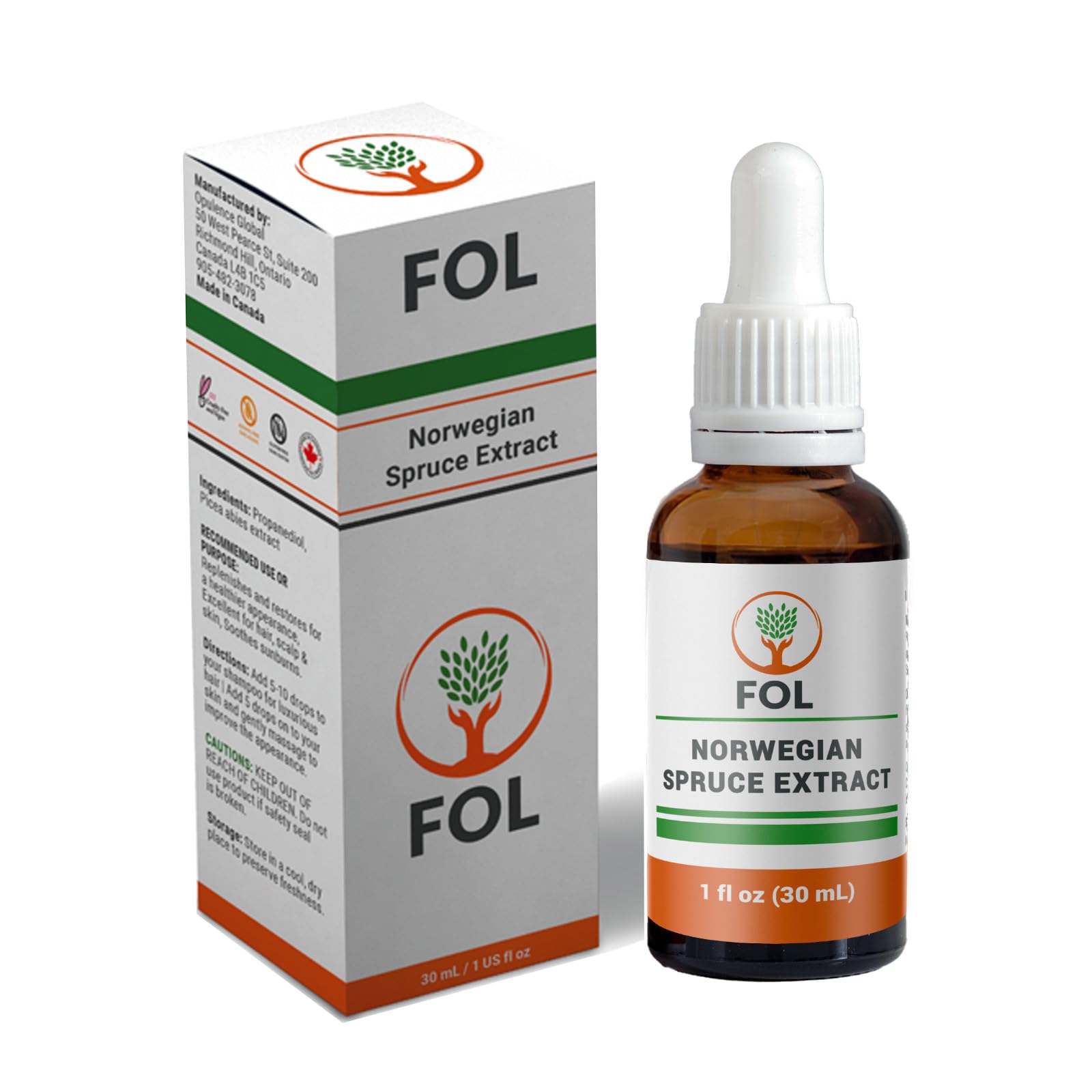 Opulence Global (FOL) Formerly Fountain of Life, High Performance Antioxidant, Norwegian Spruce Extract, 1fl oz, Made in Canada