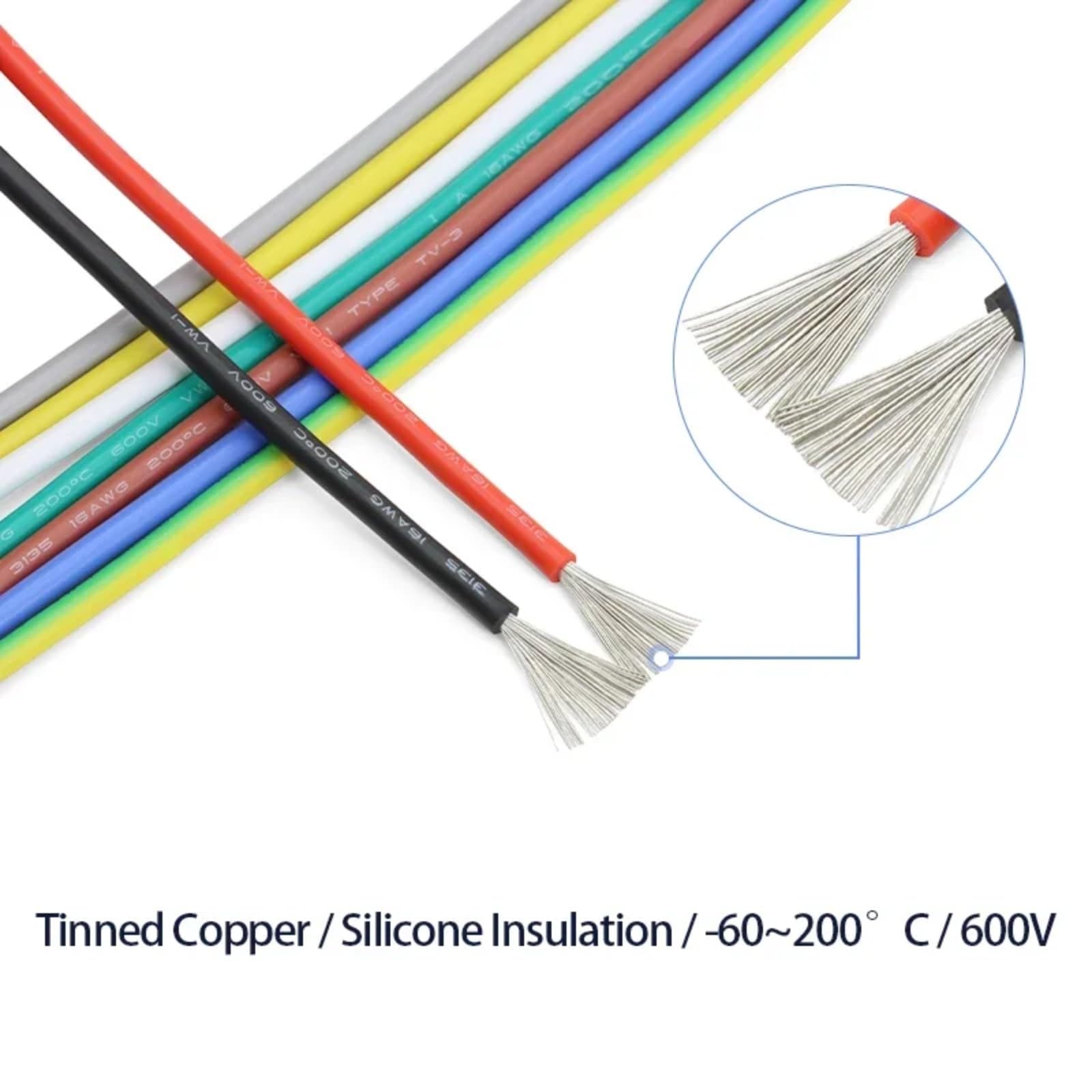 2/5/10M UL3135 Wire 30 28-12 10 AWG Cable Circuitos(Black; 10 meters; 10AWG)