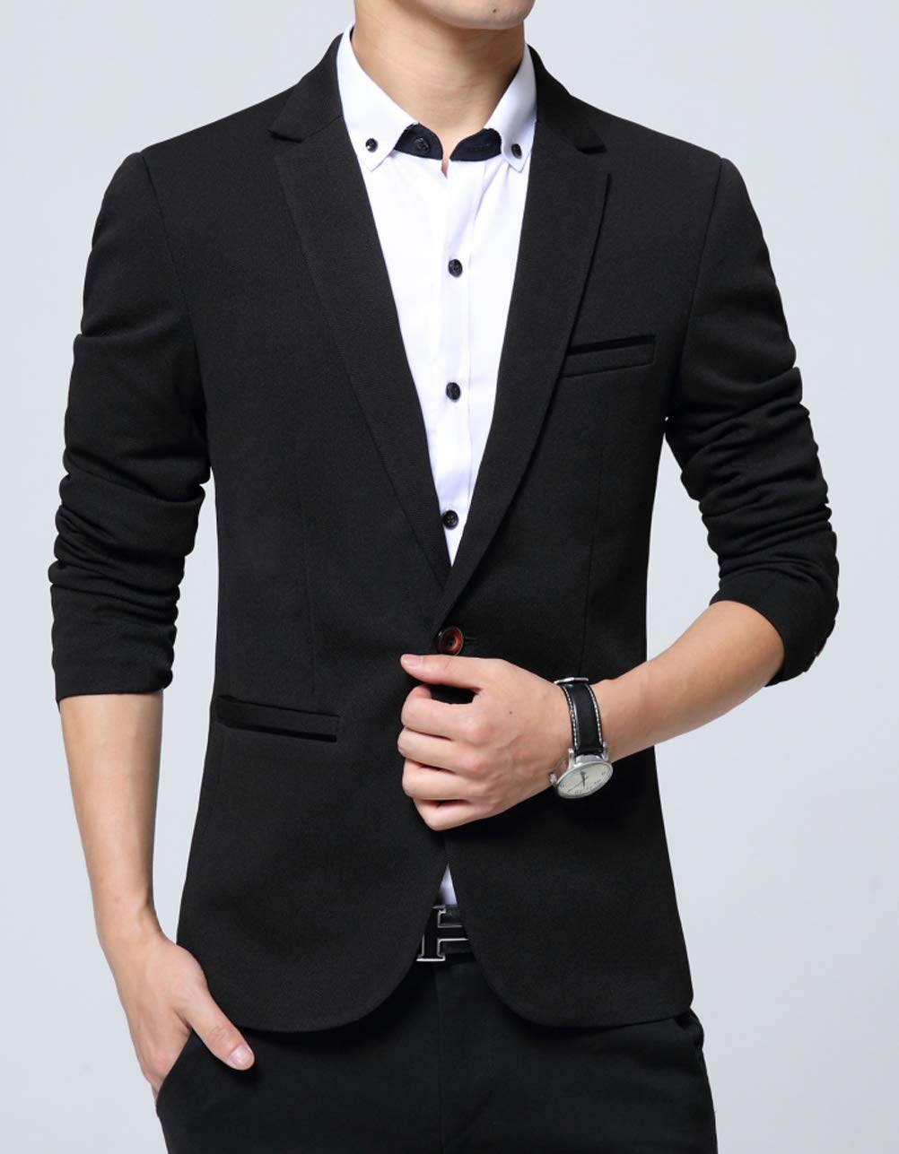 Blazer Casual da Uomo Jacket Giacca Casual Elegante Slim Fit Giacca con Un Bottone Giacca Uomo Blazer Giacche