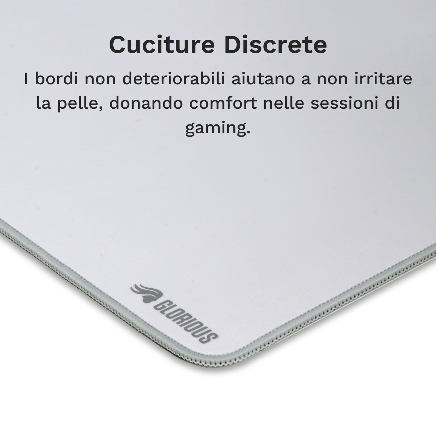 GLORIOUS Gaming - Mouse Pad GMP 2 XXXL: resistente ai liquidi, per tutti i sensori, superficie bilanciata per velocità e controllo, bordi cuciti - 1220mm x 610mm x 3mm - Tappetino 3XL bianco