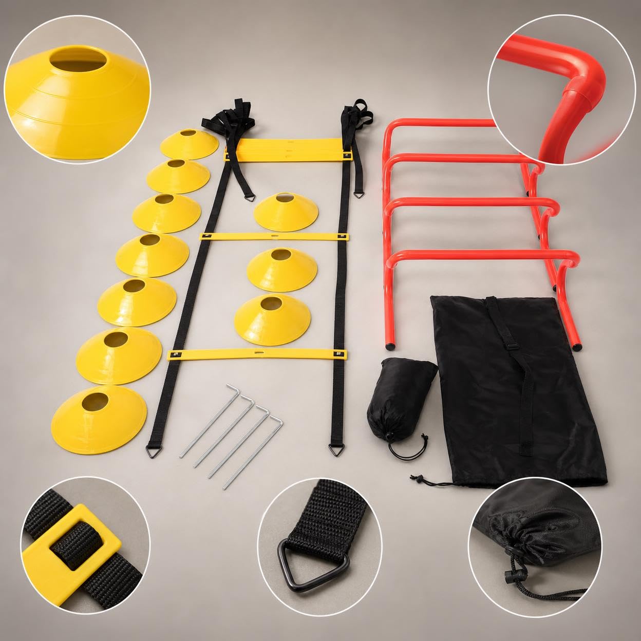Kit Allenamento Agilità Calcio Velocità, Set A