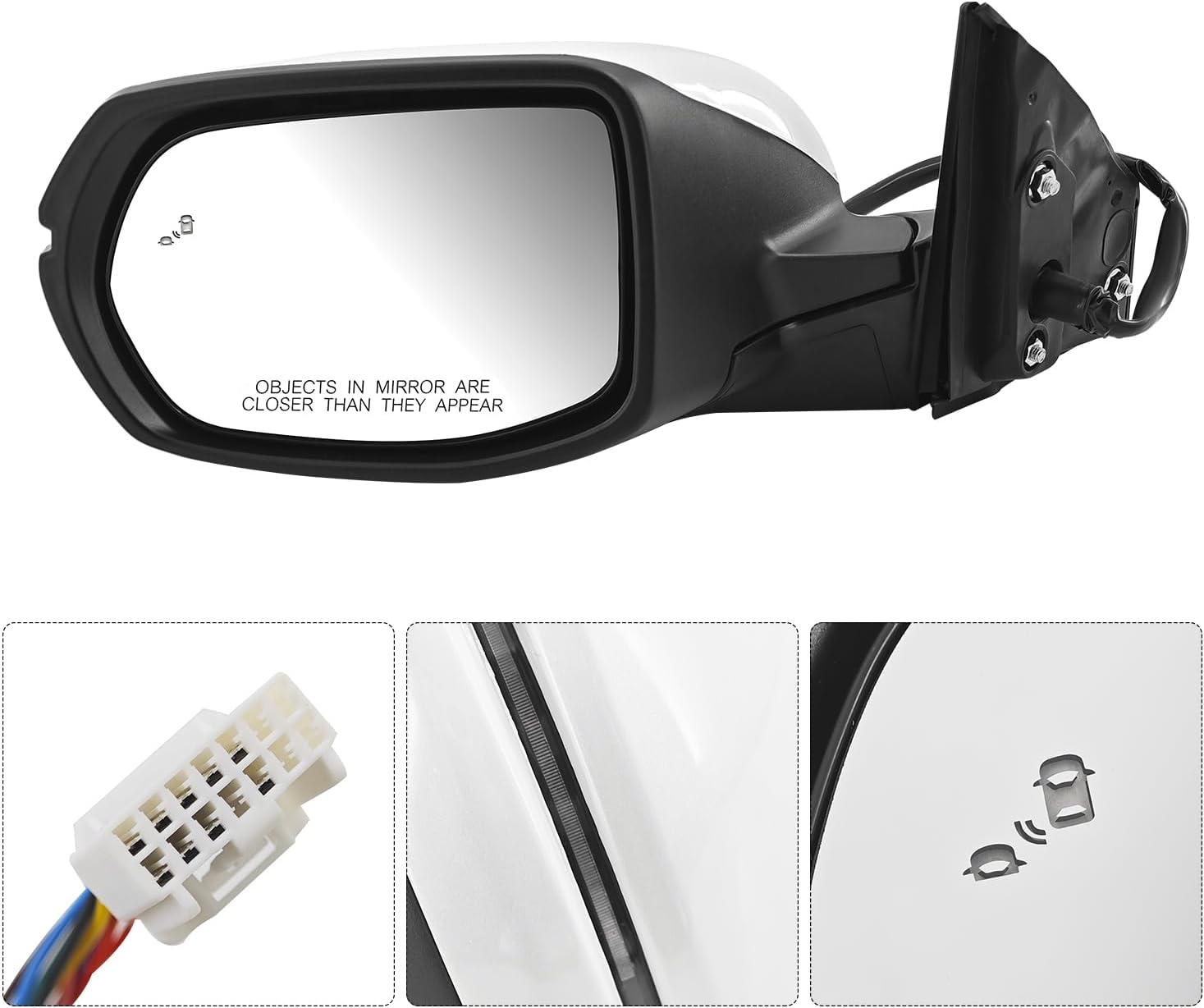 76258-TLA-A32 Left Driver Side View Mirror for Honda CR-V 2017-2022 Left Driver Side Door Mirror Assembly with 9 Pins/Power Adjust/Heated/Signal Light/Blind Spot 76258TLAA32 HO1320318
