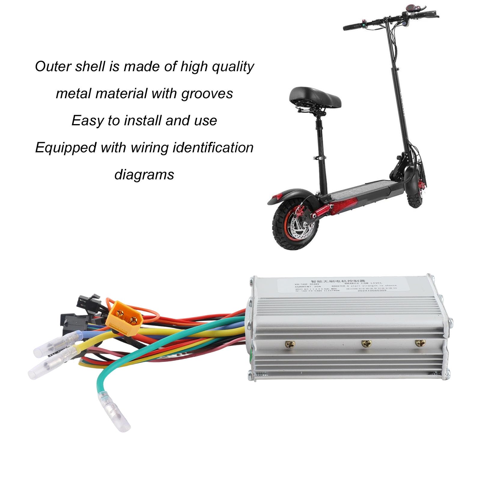 VBESTLIFE Controller Scooter Elettrico 48V 20A Controller Motore Brushless Intelligente, per Tipo M4 2 Ruote