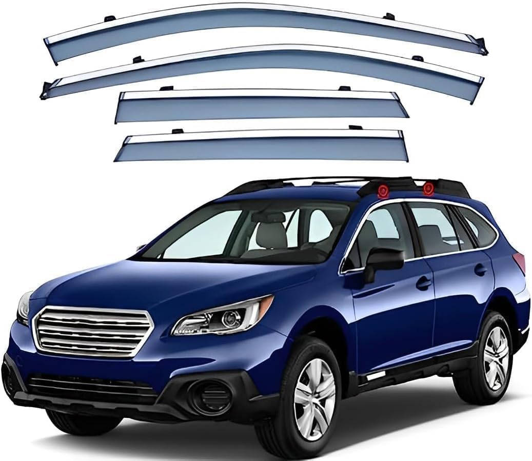 liufangfc Wind Deflectors for Subaru Outback 2010-2019 – 4pc Tape-On Smoked Visors, Weatherproof, Anti-Salt/Snow, Low-Noise