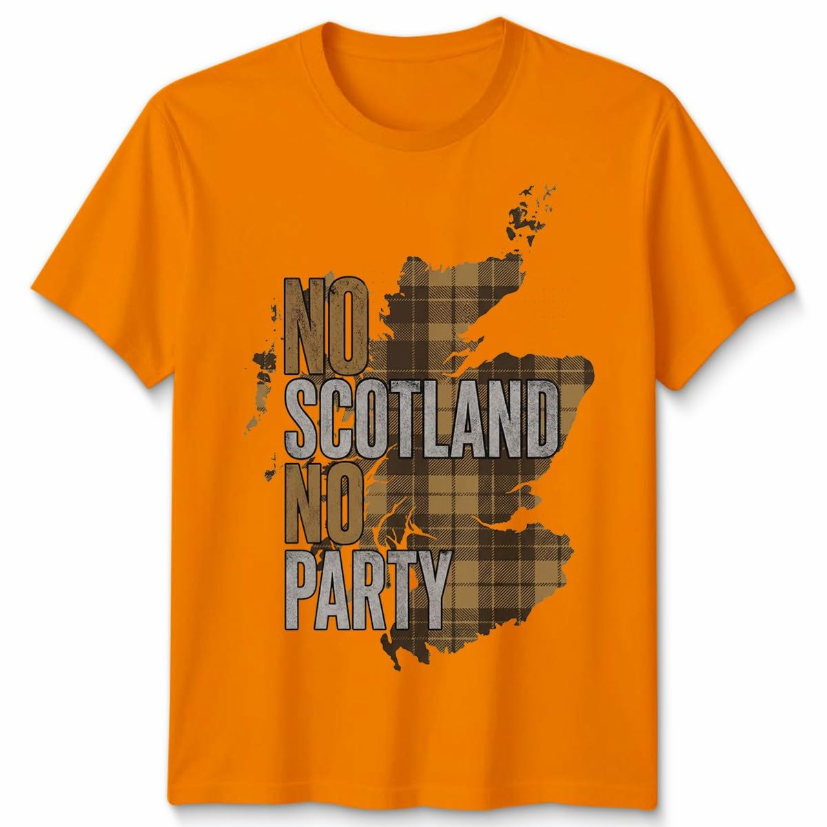 ATTAR APPAREL No Scotland No Party Unisex Football T Shirt Scottish Flag Soccer Fans Navy Gold Scotland Slogan Graphic Tee Unisex 3XL