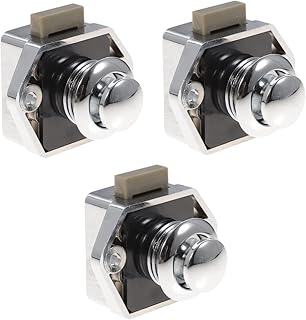 Housoutil 3pcs Rv Drawer Locks Push Button Locks for Drawers Cabinet Lock Cupboard Locks Latches Lock Stainless Steel Latches Catch Push Button Lock Catch Lock Zinc Alloy Push Lock Keyless