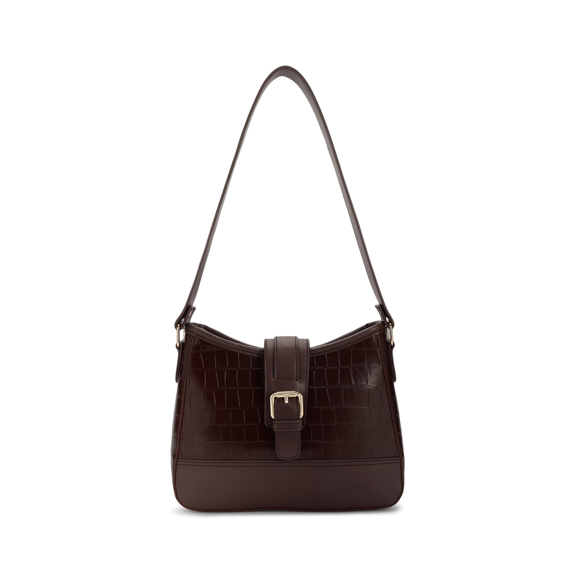 fastrack Cherry on Top Shoulder Bag for Women | Medium Size with Buckle Lock, Top Zip Closure & Inner Access Pockets | Trendy Croco-Textured Everyday Shoulder Bag-picture-22