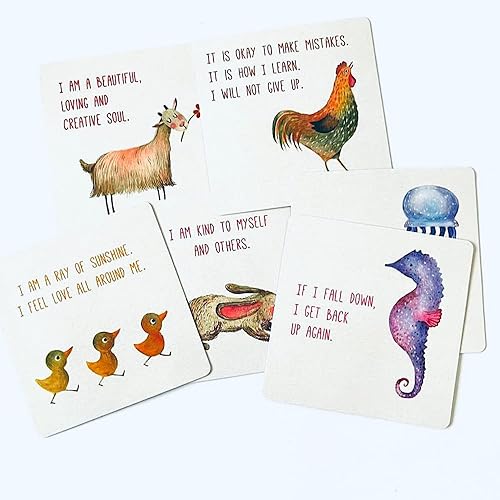 Tarjetas de afirmación para niños pequeños niños pequeños preescolares primaria salud mental bienestar emocional amor propio bondad valor expresión disponible en Yaxa Guatemala