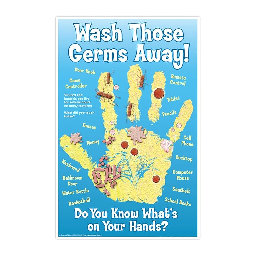 Amazon.com: Wash Those Germs Away! Poster - what's on your hands sign - hand washing kids – poster – health decoration – school nurse sign - 11 x 17 - nursing posters for classroom : Office Products amazon-com-wash-those-germs-away-poster-what-s-on-your-hands-sign-hand-washing-kids-poster-health-decoration-school-nurse-sign-11-x-17-nursing-posters-for-classroom-office-products