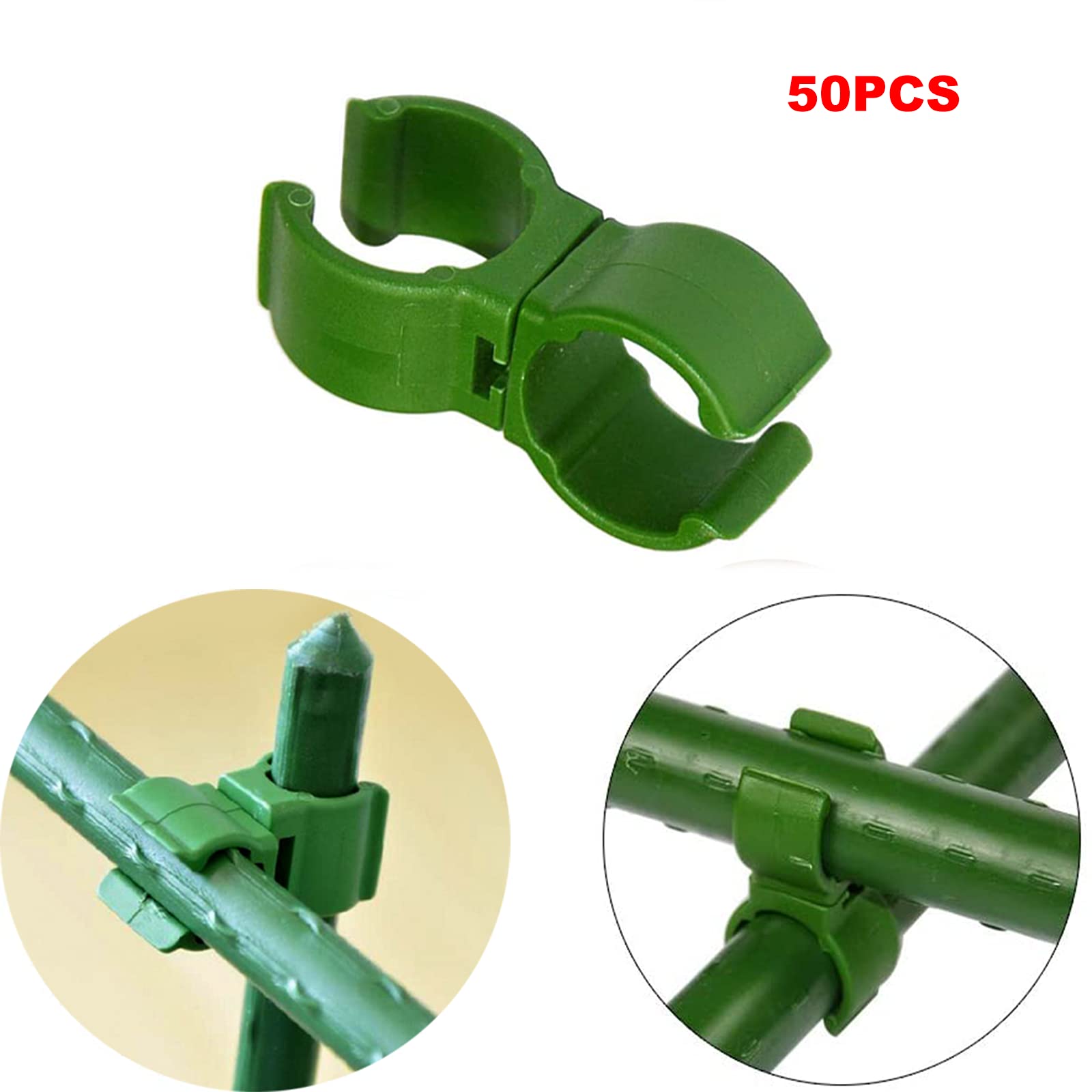 Connettori per Asta per Piante,50 Pezzi Pianta Connettore Clip per Traliccio in Plastica,Verde Staffa per Connettore a Traliccio per Piante,Girevole