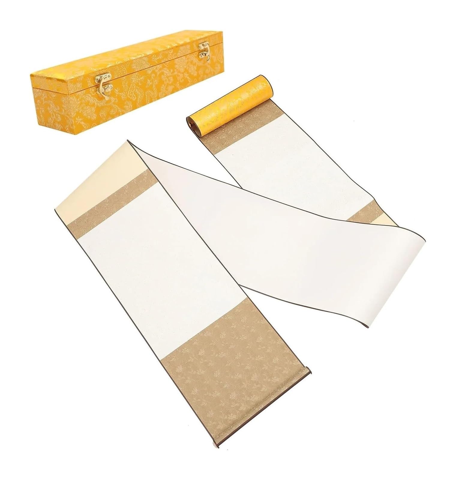 Chinese Blank Calligraphy Scroll, Blank Chinese Calligraphy Scroll Paper Assorted 300x30cm Portable for Writing Ding