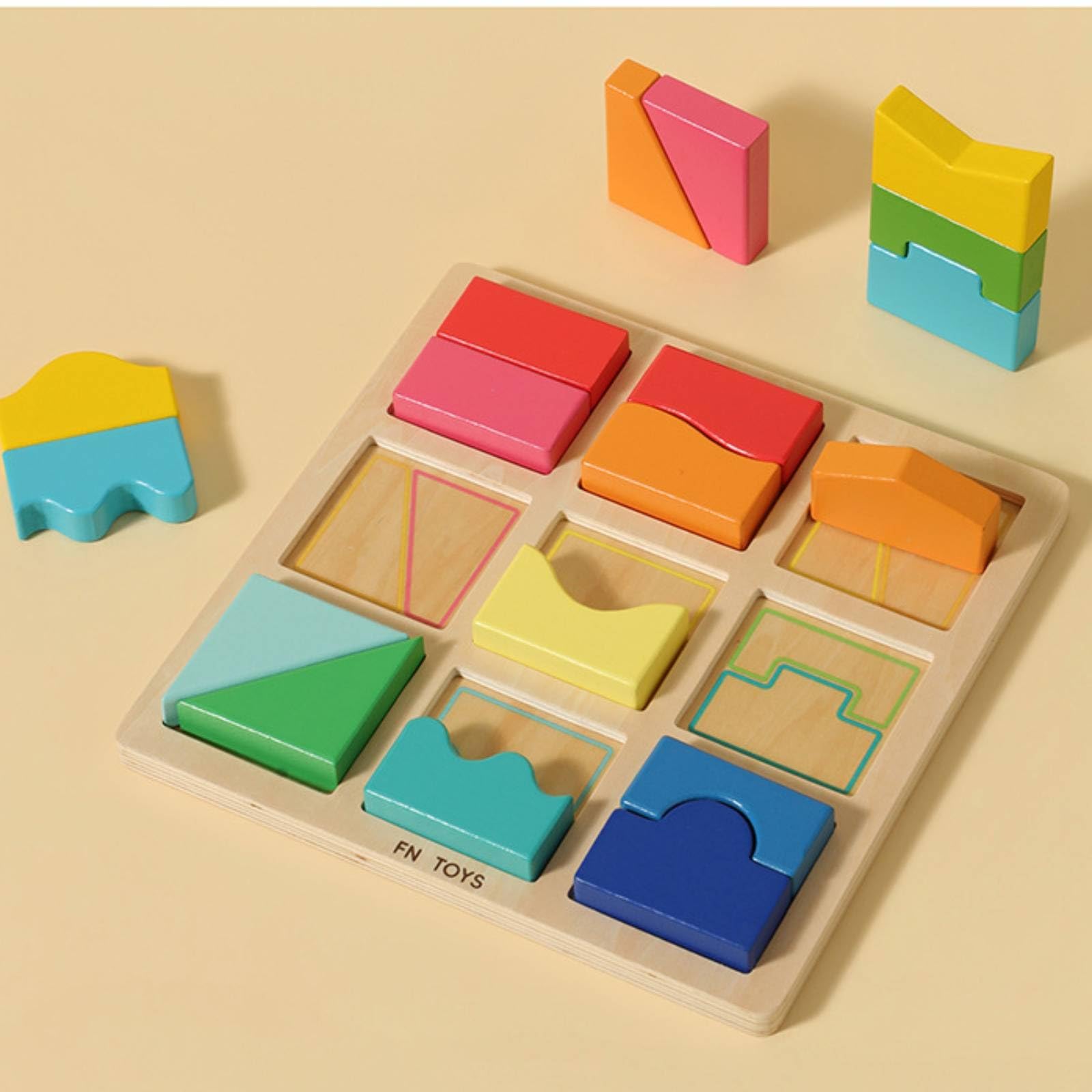 harayaa Holzformen Puzzle für die Frühe mit Flachen Und Erhabenen Teilen zur Schulung der Visuellen Wahrnehmung Und der Greiffähigkeit für Den Einsatz in der