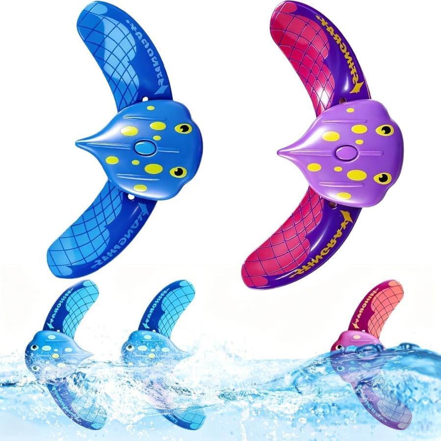 YUPDFGB Diving Toys for Swimming Pool – Stingray Underwater Glider Water-Powered Pool Toy with Adjustable Fins & Wings, Fast Swimming Fish Toy for Pool Games, Unterwasser Glider​​ ​​Tauchspielzeug