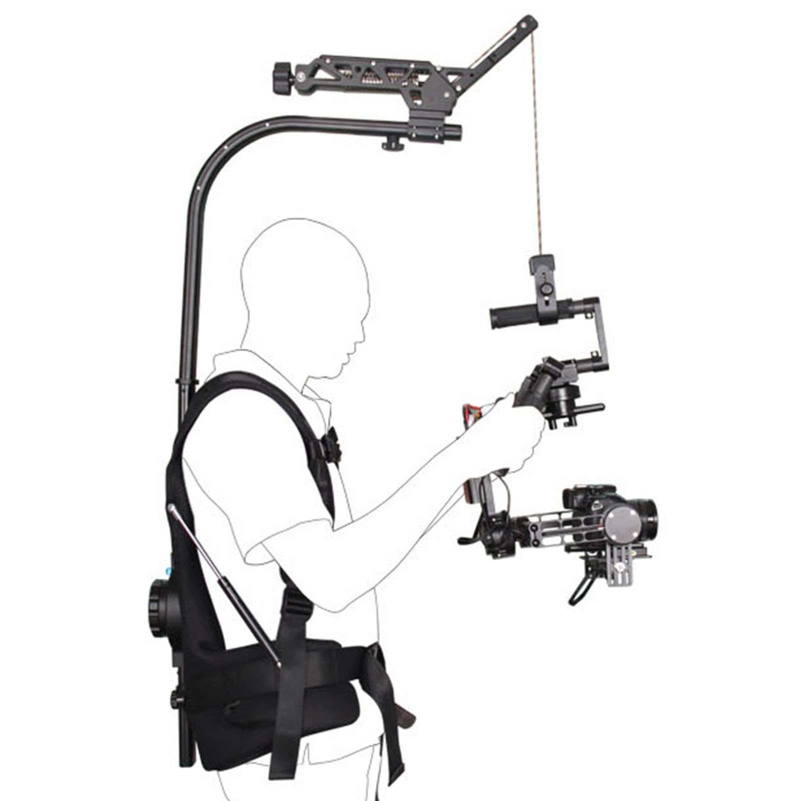 Cocoarm Kamizelka Wspierająca kamerę, Stabilizator Kamery z kamizelką, Kamizelka z Hakiem na kamerę do Stabilizatora 3-osiowego o Udźwigu do 18 Kg, z Regulowanymi Paskami dla
