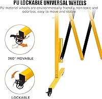 Vista 4 de TECSPACE Barricada de metal expandible industrial, tamaño de expansión 8.2 pies, amarillo y negro, Barricada de seguridad de acero duradero