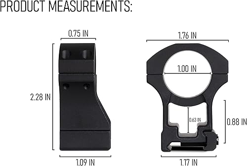 Miniatura 5 de Monstrum Anillos Picatinny de alto perfil con base transparente