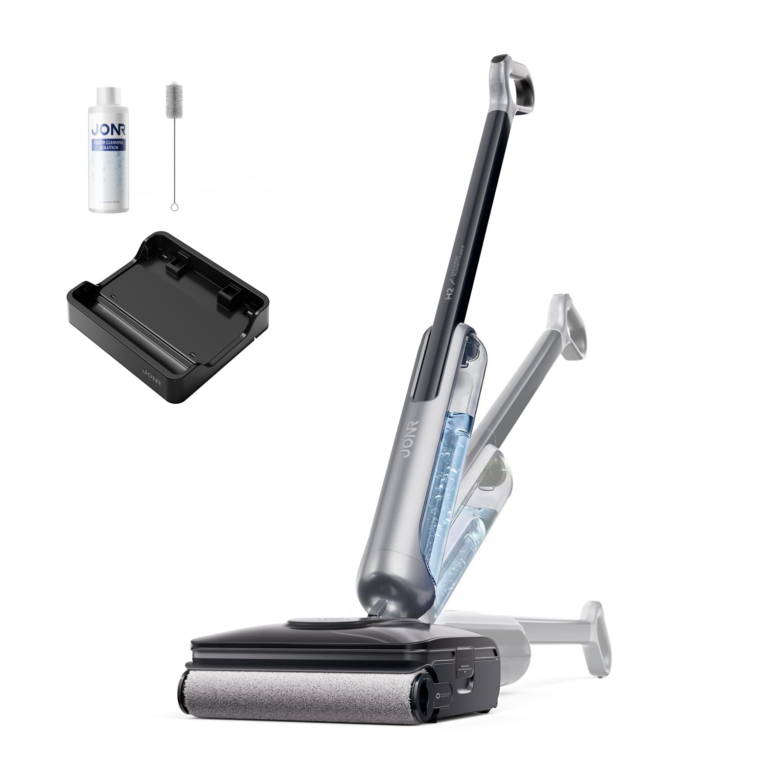 JONR 20000 Pa H2 Nass-Trockensauger, Innovatives Geruchsfreies Design, 1500ml Extra großer Wassertank mit 180° Flachliegend(unverminderte Saugleistung & Wasserleistung), 45 Min Lange Laufzeit.