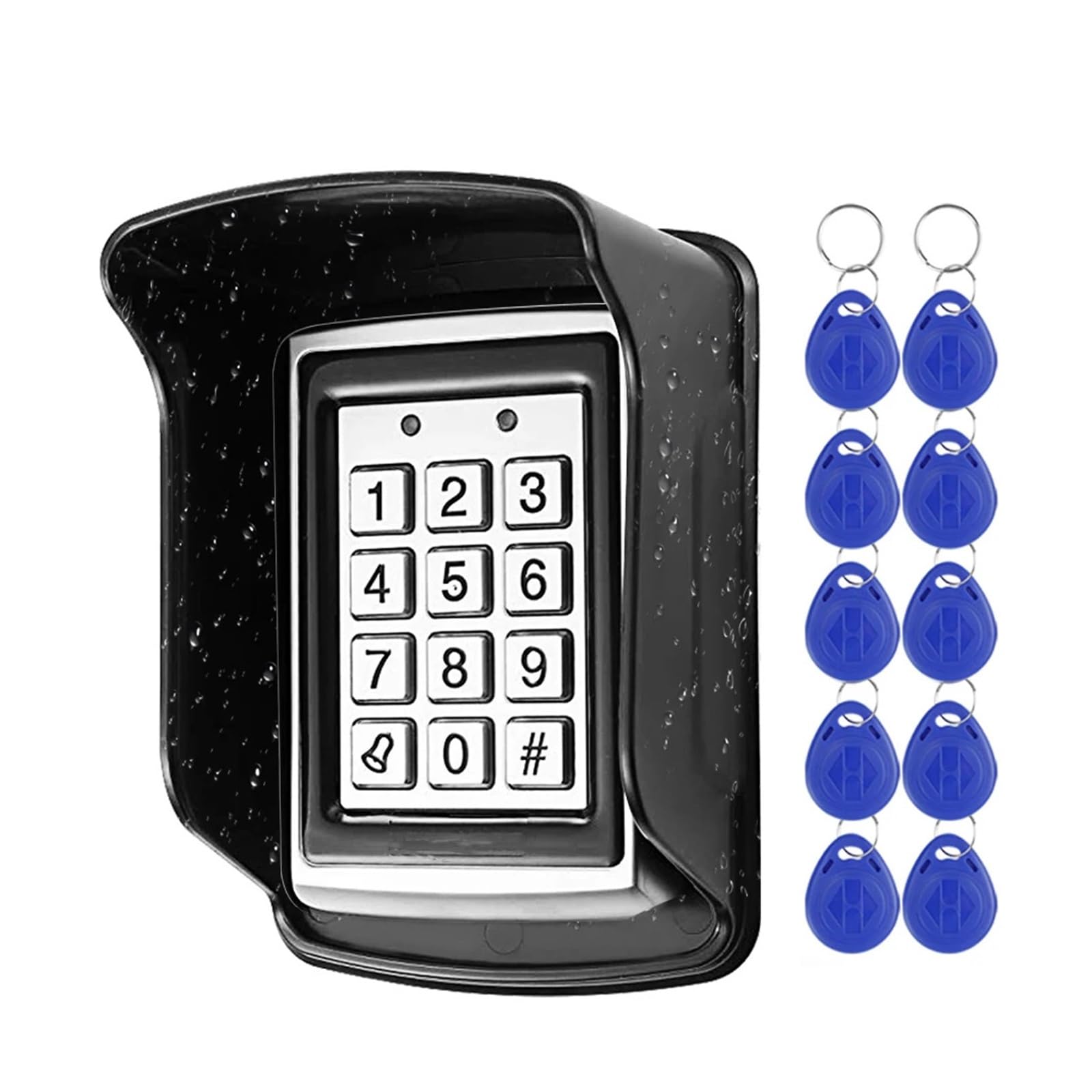 Clavier de contrôle d'accès RFID en métal, étanche et résistant à la Pluie, ouvre-Porte extérieur, Serrure électronique, Sécurité améliorée | Keypad- Cover-10 Key